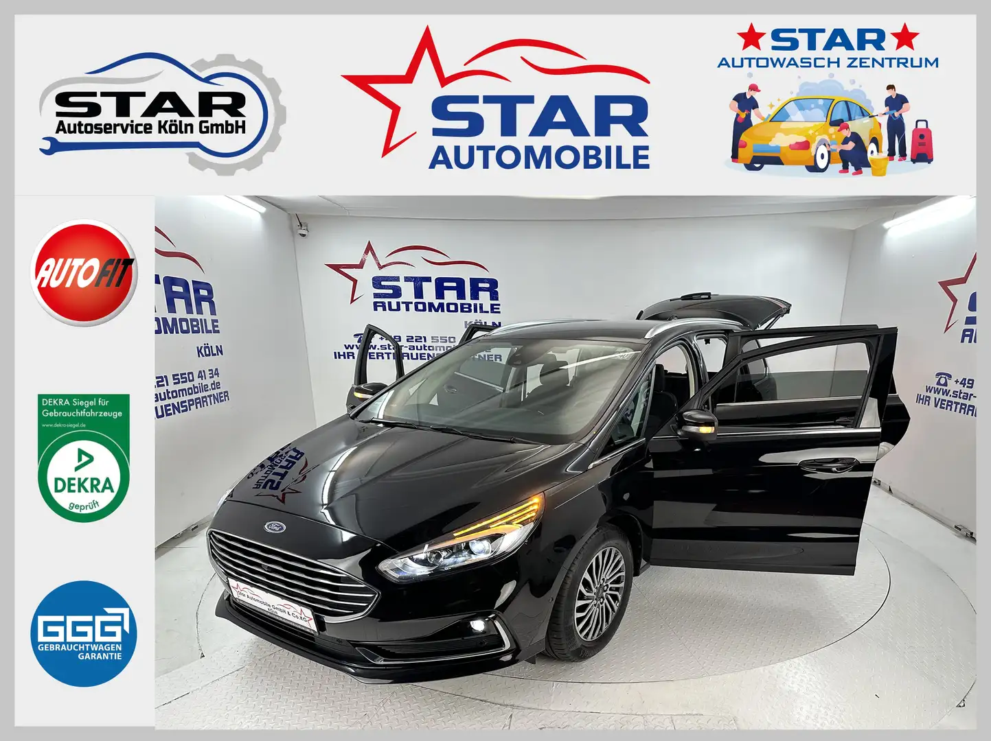 Ford Galaxy Galaxy Hybrid Titanium 7 SITZER*2,5 Duratec-140KW* Zwart - 1