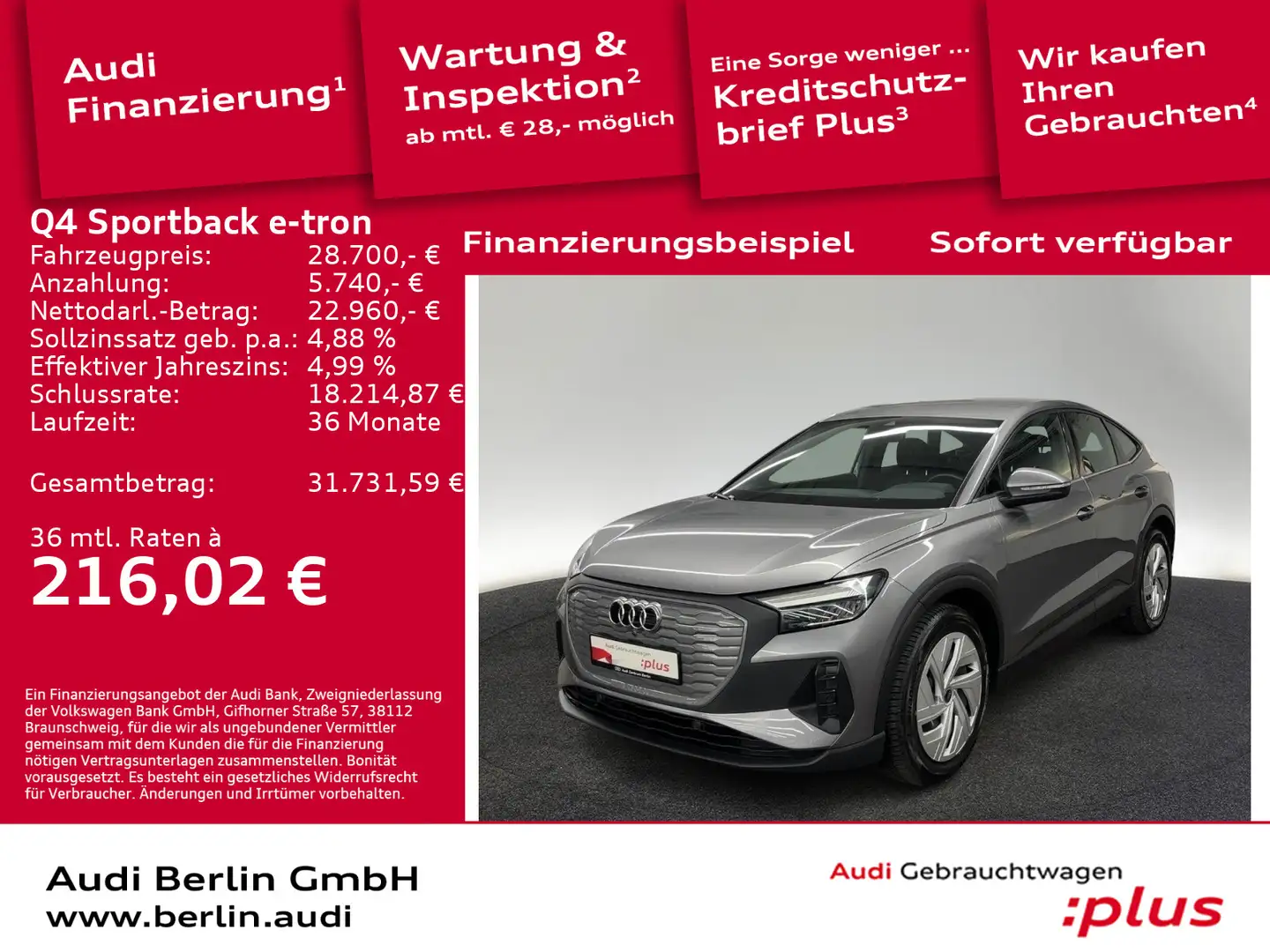 Audi Q4 e-tron 35 LED NAVI PDC VIRTUAL Grau - 1