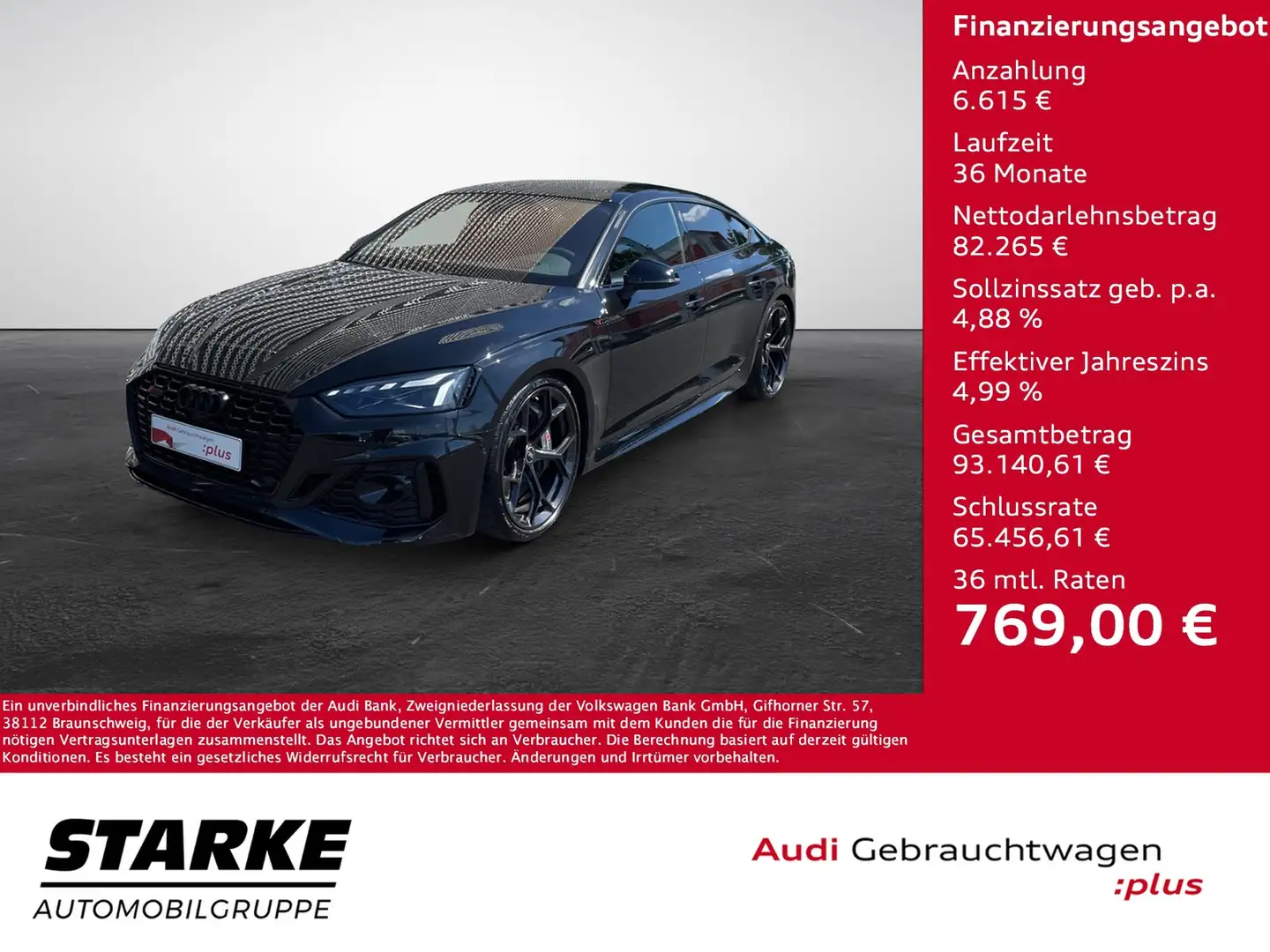 Audi RS5 Sportback TFSI tiptronic quattro performance Schwarz - 1