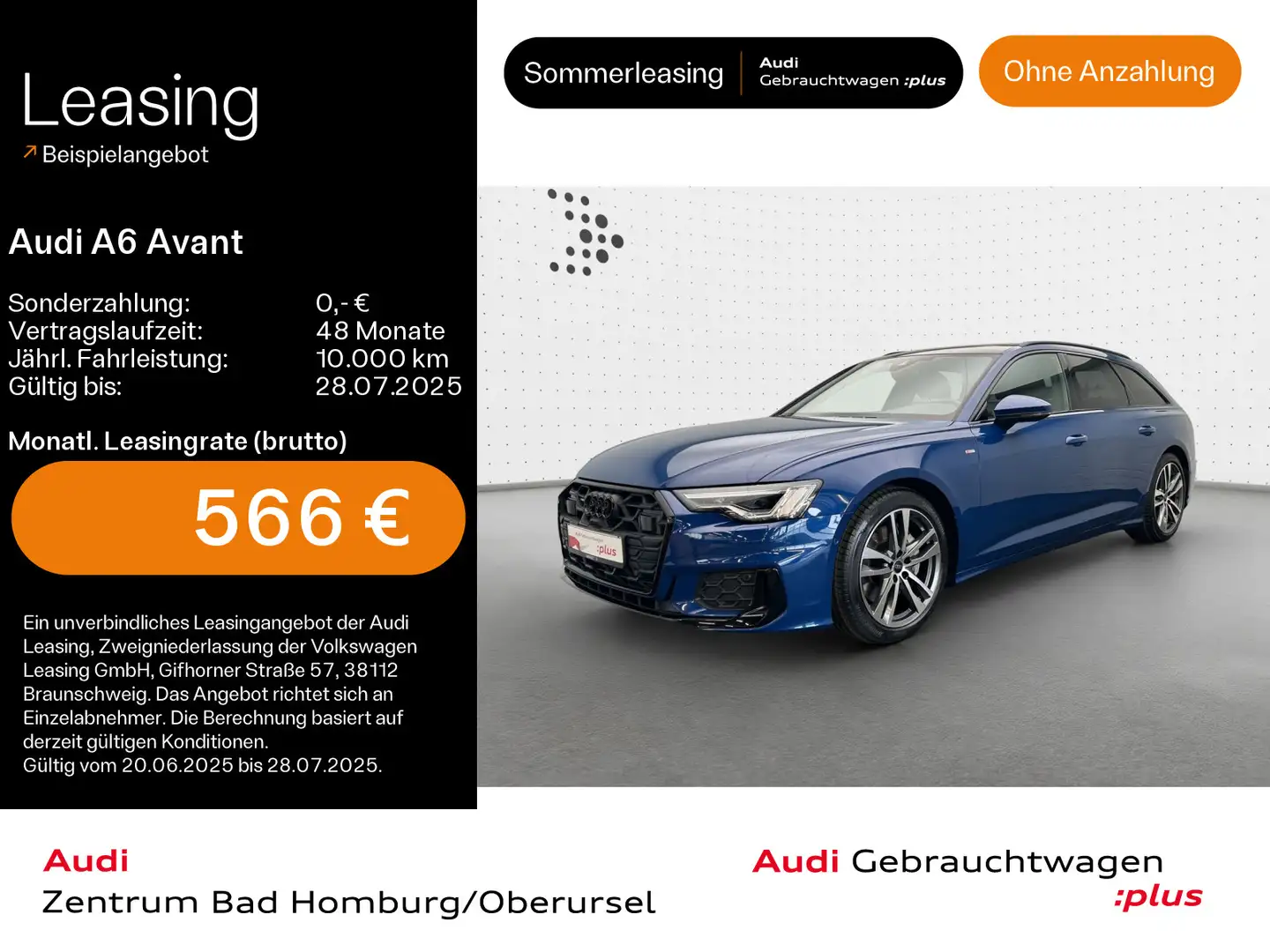 Audi A6 Design 50 TDI quattro S line*Navi*Matri Blau - 1