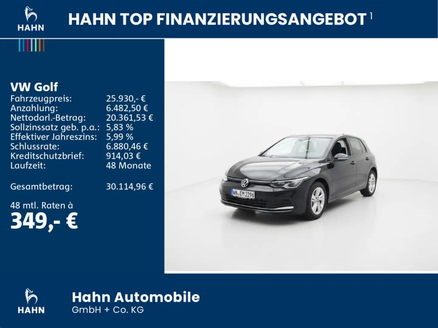 Volkswagen Golf VIII 1.5 eTSI DSG Life LED Navi ACC CAM Schwarz - 2