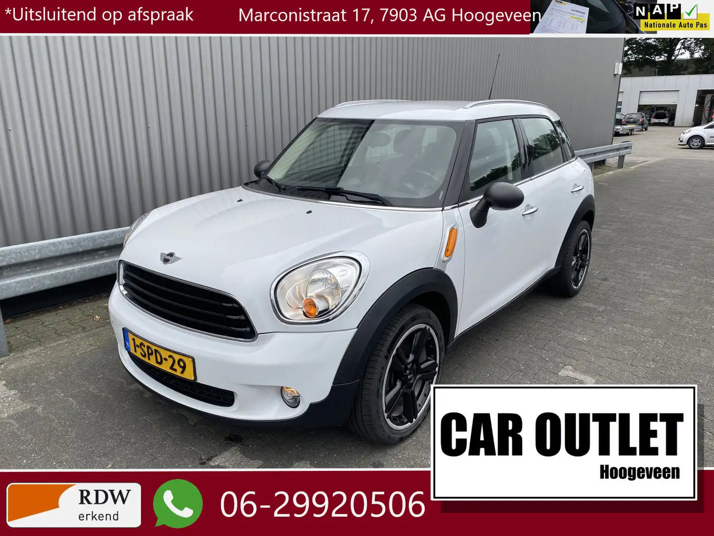 MINI One Countryman Mini 1.6 Business Line 142Dkm.NAP, 2e Eignr, A/C, Weiß - 1