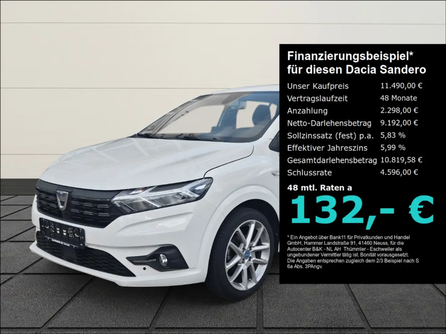 Dacia Sandero TCe 100 ECO-G Comfort LPG Navi Kamera Klimaaut. Al Weiß - 1