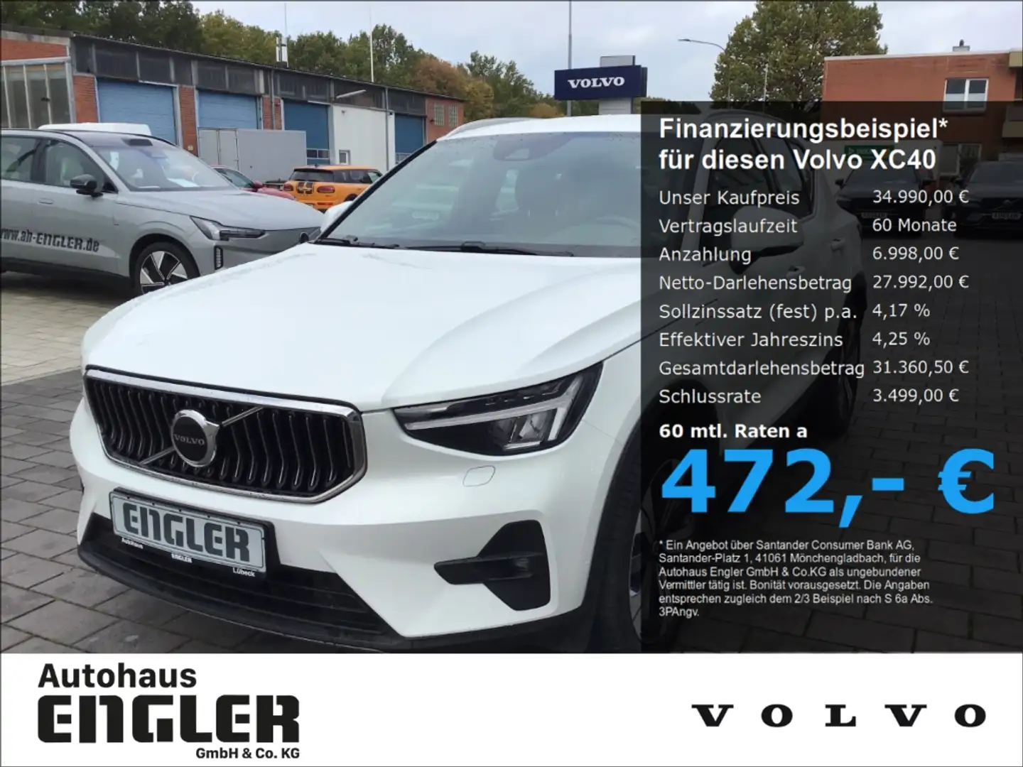 Volvo XC40 T4 Plus Bright Recharge Nebel Cam Navi Blanc - 1