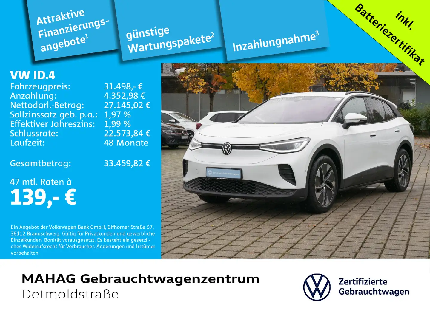 Volkswagen ID.4 Pure 125kW WärmePu NaviPro IQ.LIGHT Kamera Blanc - 1