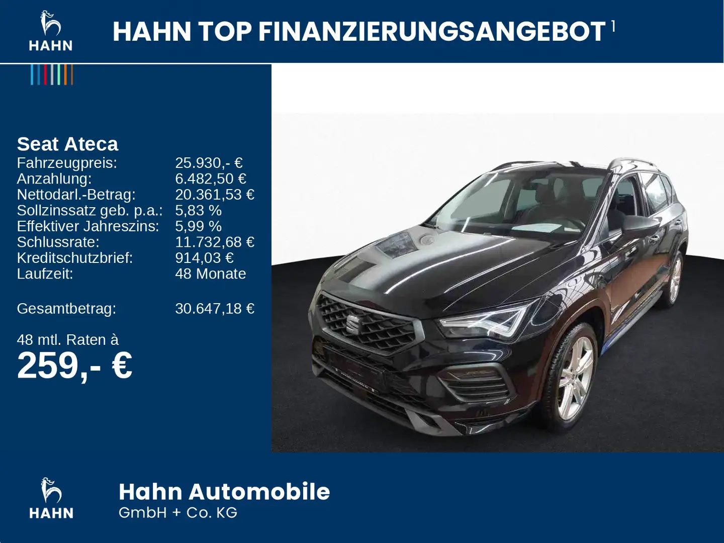 SEAT Ateca 1.5TSI DSG FR LED CAM APP-Connect Sitzhzg Noir - 2