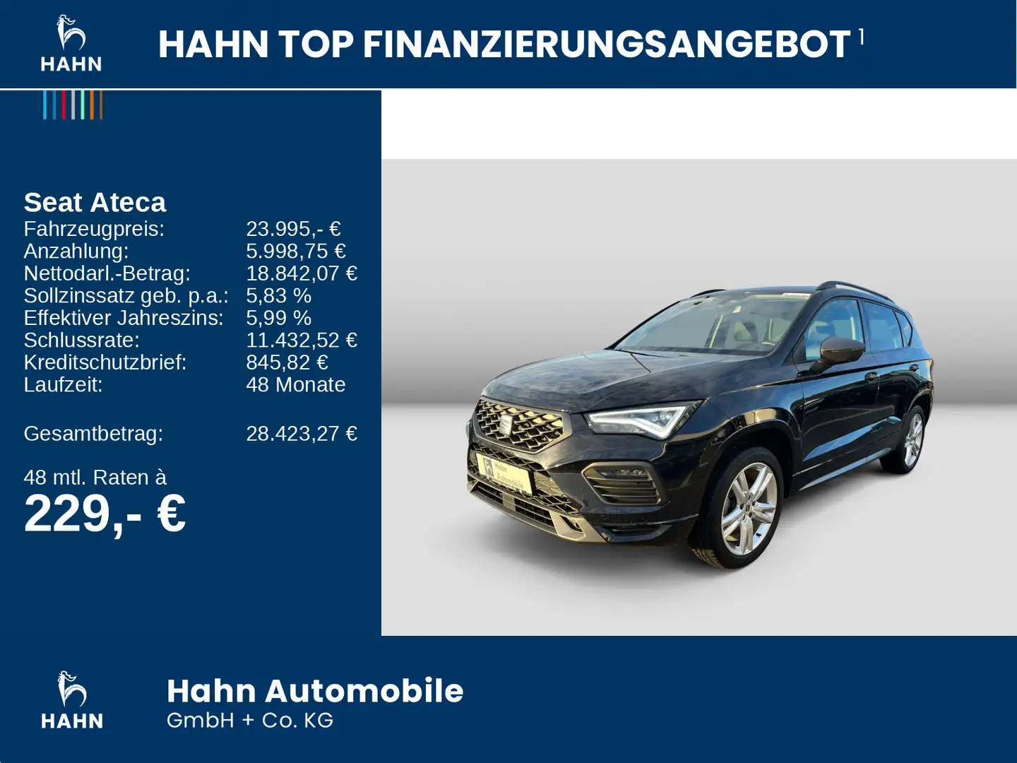 SEAT Ateca 1.5TSI DSG FR LED CAM APP-Connect Sitzhzg Schwarz - 2