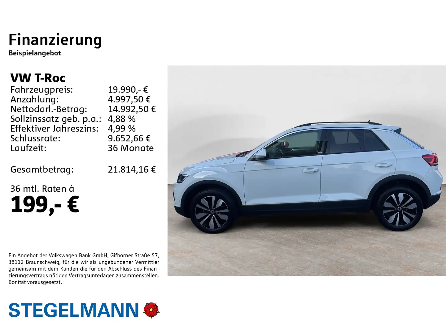Volkswagen T-Roc 1.0 TSI Facelift Move *LED*Navi*Sitzheizun Blanc - 2
