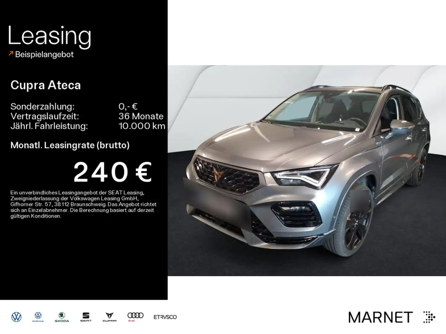 CUPRA Ateca 2.0 TSI DSG 4Drive* Navi*AHK*Pano*El.Heck* Grau - 1