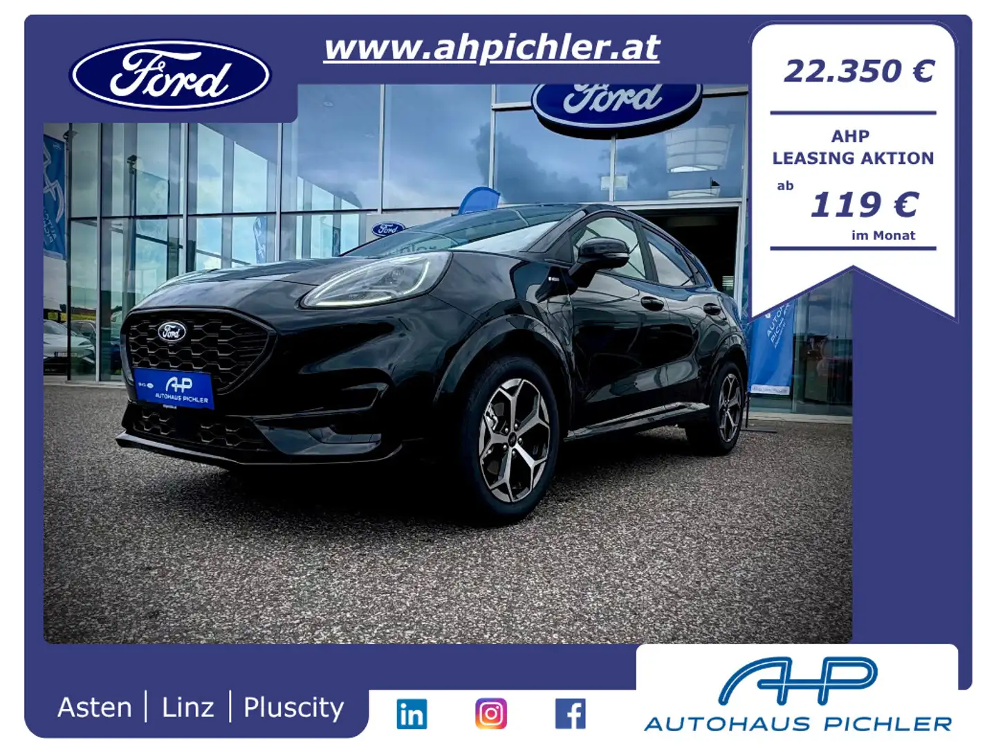 Ford Puma ST-Line 1,0 EcoB. 125PS LEASING AKTION Schwarz - 1