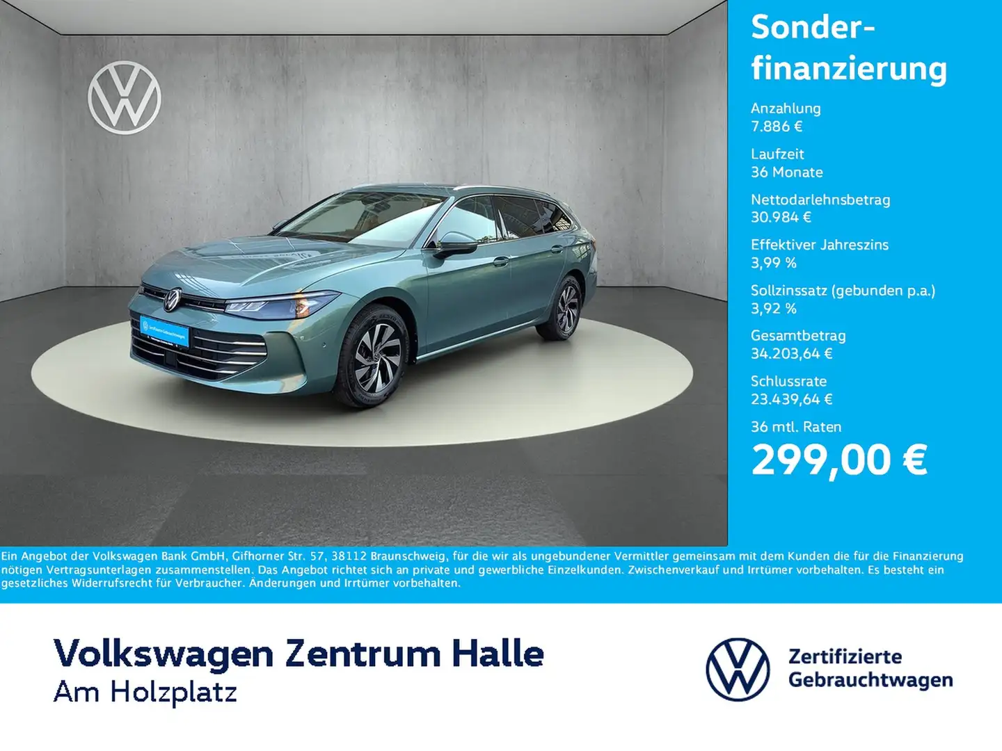 Volkswagen Passat Variant 1.5 eTSI Business DSG Grün - 1