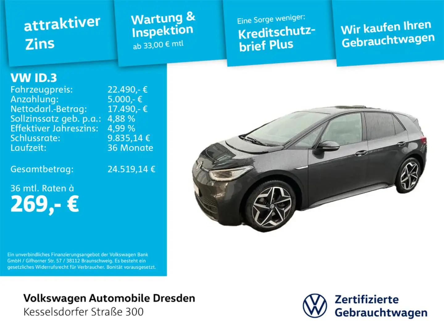 Volkswagen ID.3 Pro Family Grau - 1
