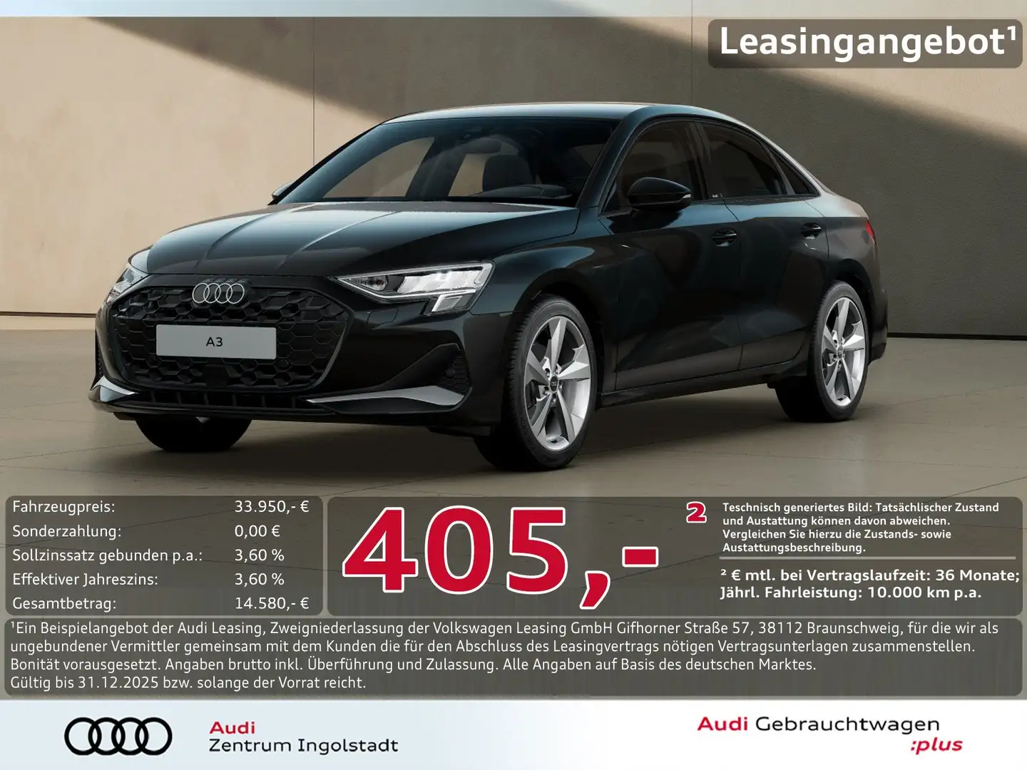 Audi A3 Limousine 35 TFSI NAVI+ AHK 18" KAM. advanced Schwarz - 1