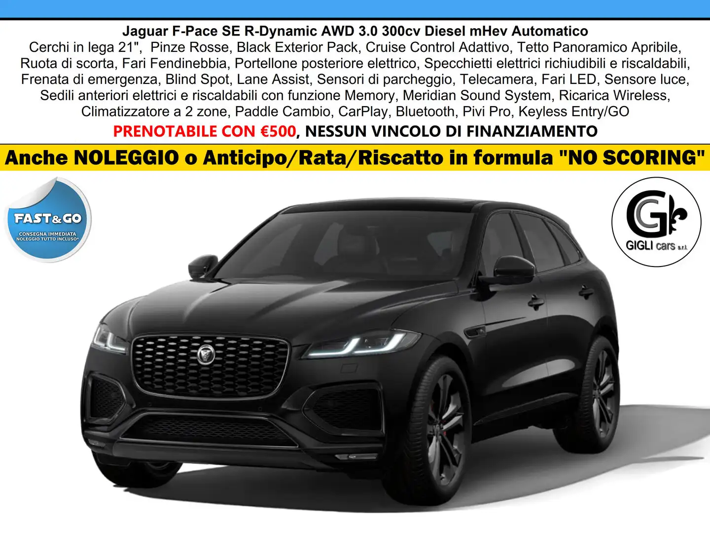 Jaguar F-Pace SE R-Dynamic AWD Navi Tetto C21 BlackPack RDynamic Nero - 1