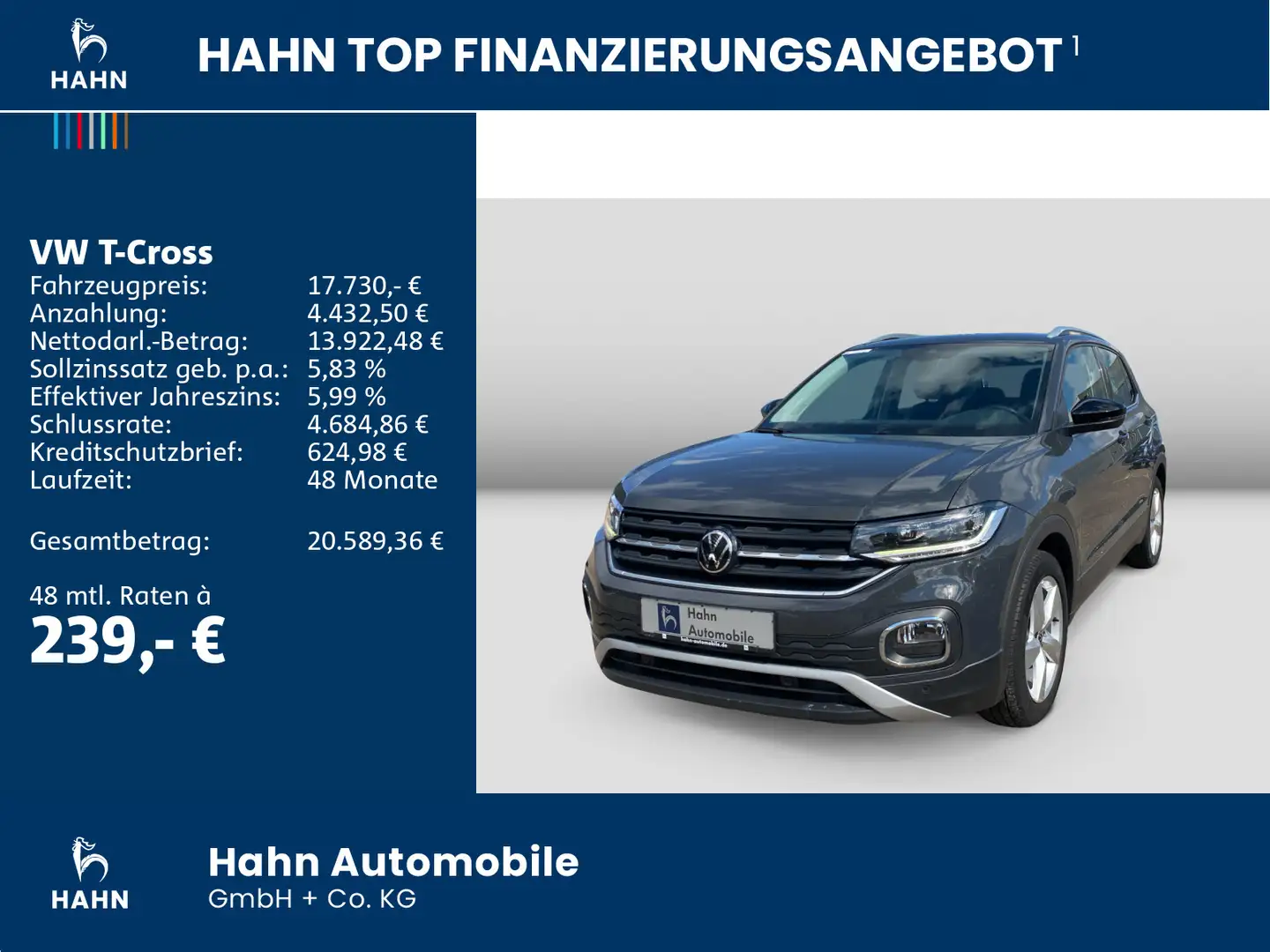 Volkswagen T-Cross 1.0 TSI Style ACC Climatr Einparkh LED Gris - 2