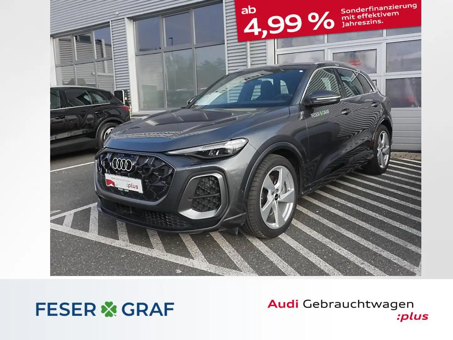 Audi Q5 S Line 40 TDI qu. Air HUD 360° ACC Navi 4xSHZ Grau - 1