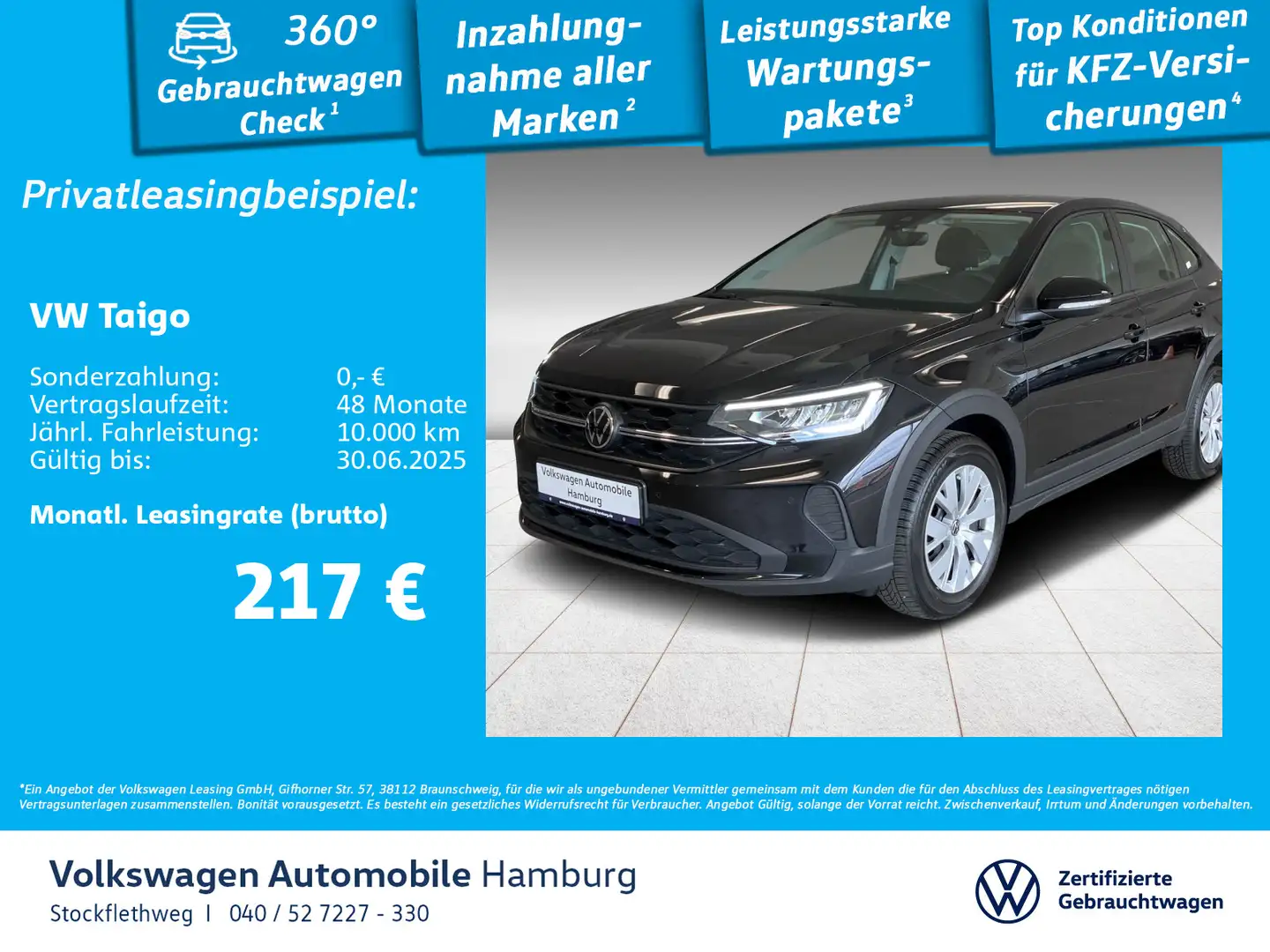 Volkswagen Taigo 1.0 TSI LED Szhzg AppConnect PDC GJ-Reifen Schwarz - 1
