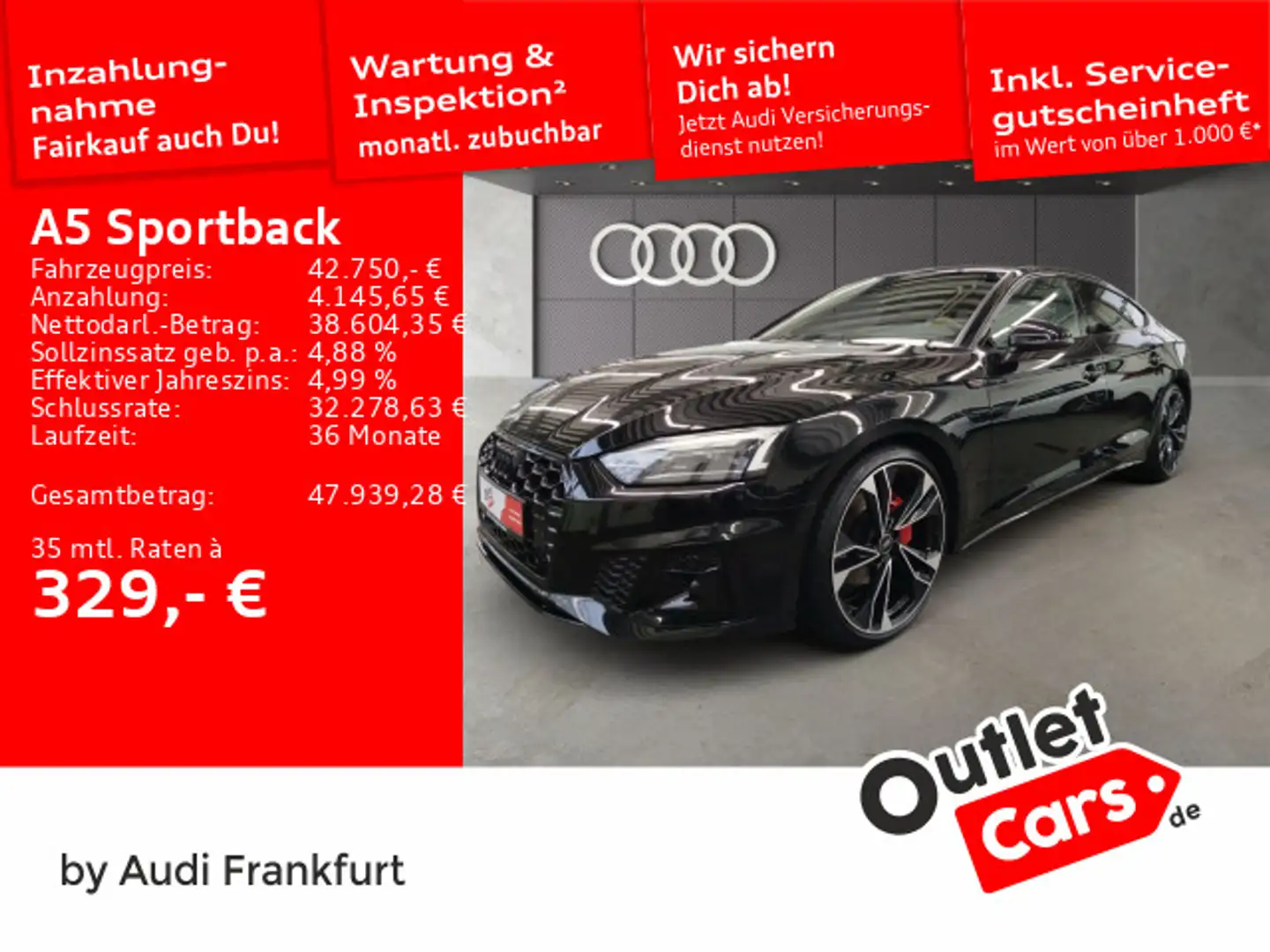 Audi A5 40 TFSI quattro S tronic S line LED Noir - 1