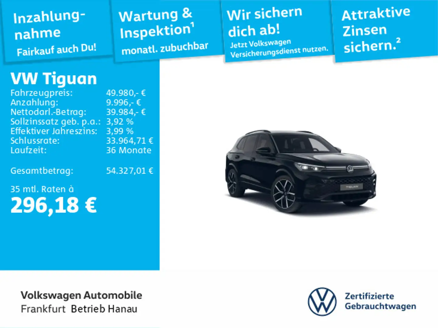 Volkswagen Tiguan 2.0 TSI DSG 4Motion R-Line DAB+ IQLight I Schwarz - 1