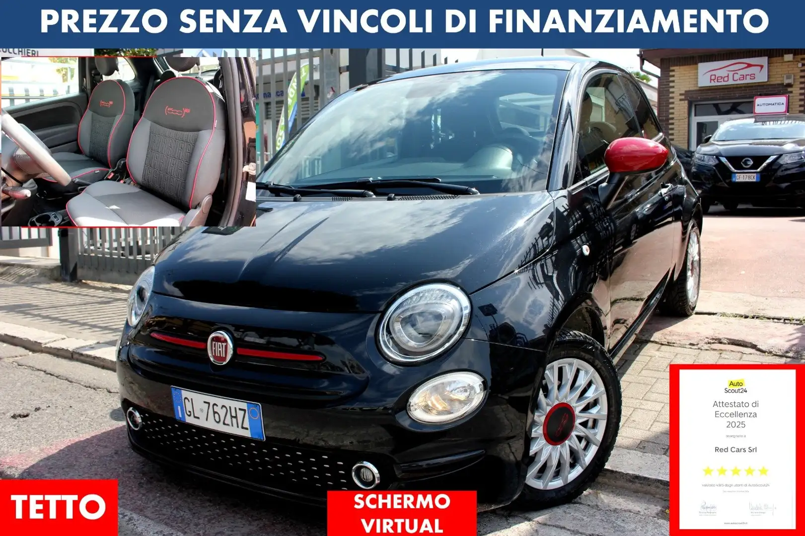 Fiat 500 HIBRID *PREZZO VERO* TETTO VIRTUAL SEDILI SPORTIVI - 1