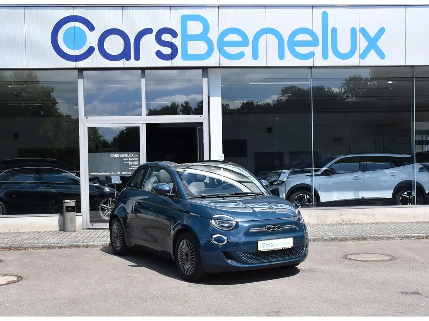 Fiat 500e Cabrio Icon 42 kWh REGUL GPS LANE PDC 1° MAIN Bleu - 1