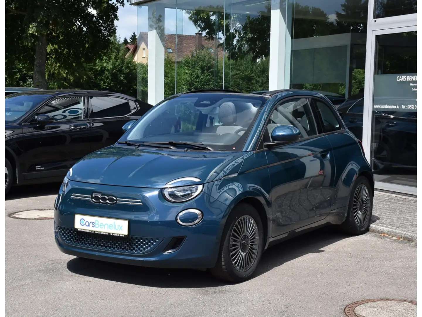 Fiat 500e Cabrio Icon 42 kWh REGUL GPS LANE PDC 1° MAIN Bleu - 2