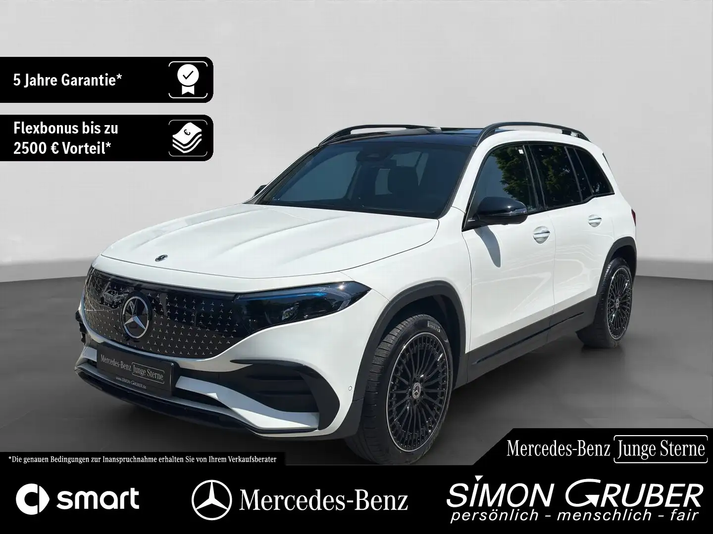 Mercedes-Benz EQB 300 4M AMG Pano Burm HUD Fahrassist 7Sitze Weiß - 1