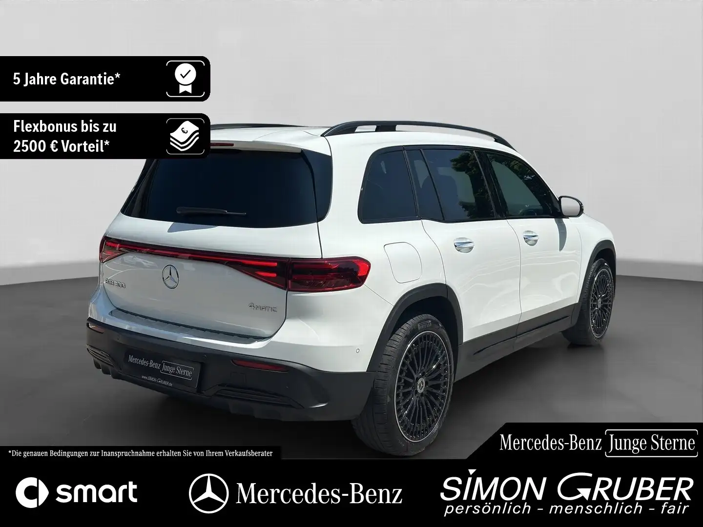 Mercedes-Benz EQB 300 4M AMG Pano Burm HUD Fahrassist 7Sitze Weiß - 2