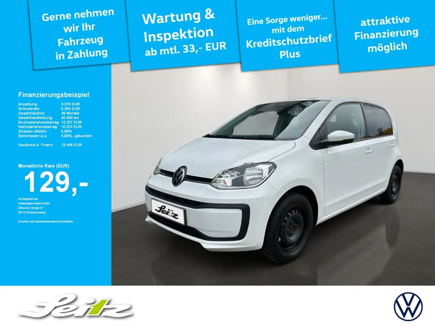 Volkswagen up! 1.0 MPI Active *DAB*KLIMA*BLUETOOTH* Weiß - 1