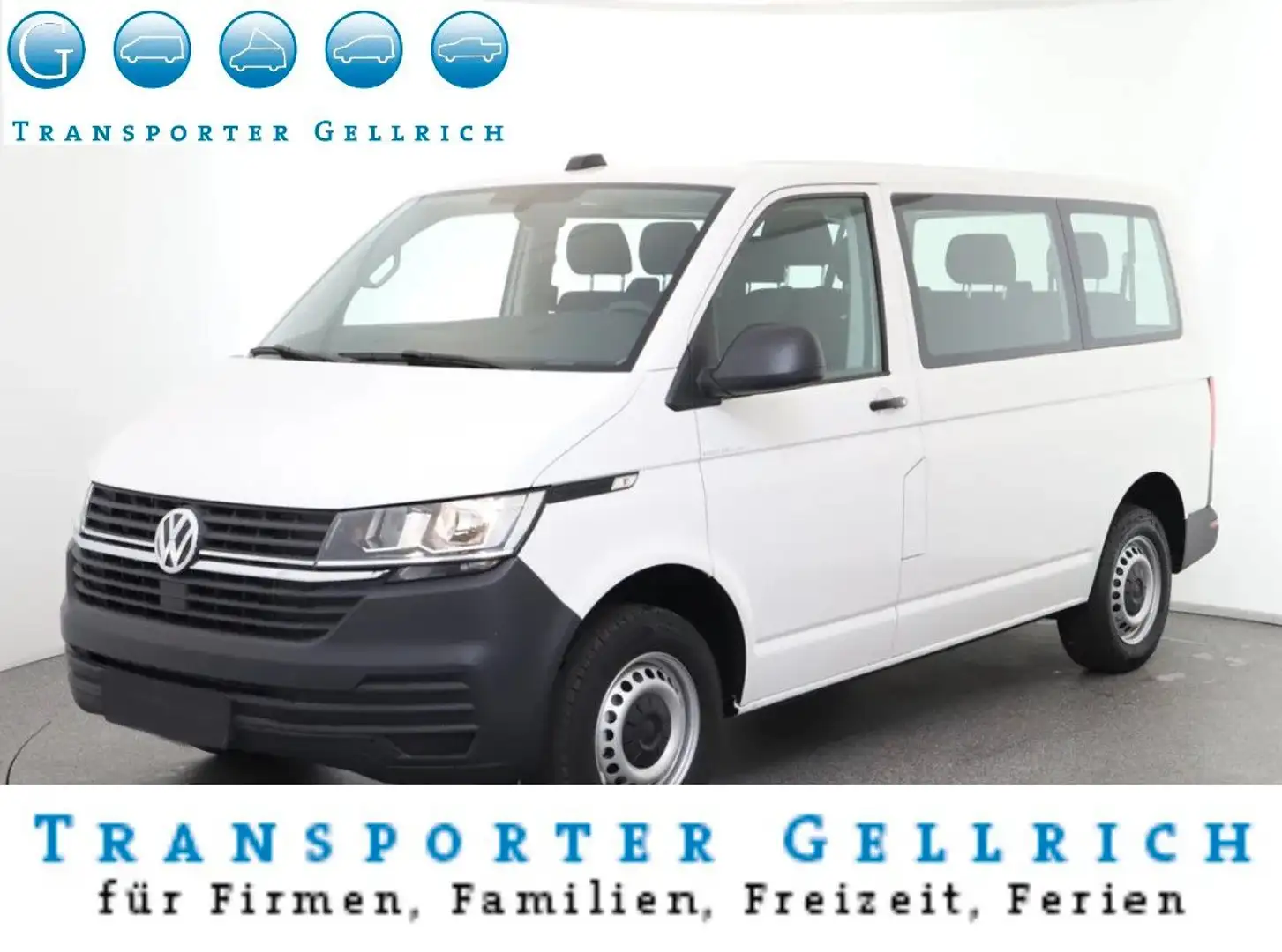 Volkswagen T6 Kombi 9Sitze 2xKlima GRA Klappe AHK Weiß - 1