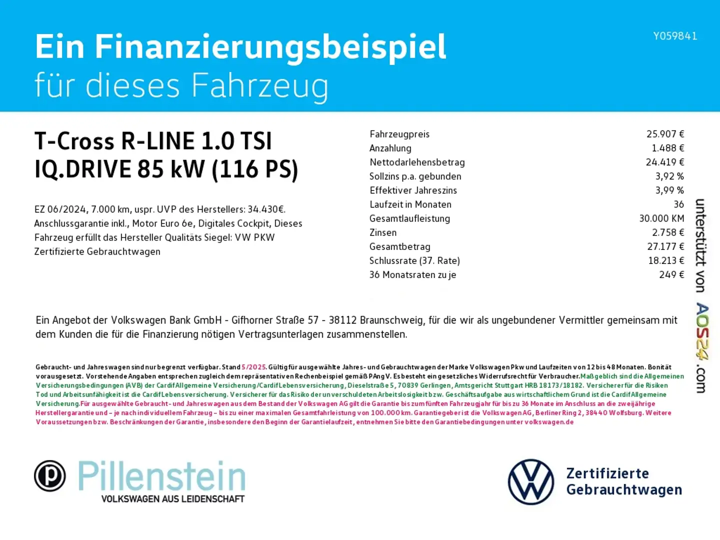 Volkswagen T-Cross R-LINE 1.0 TSI IQ.DRIVE IQ.LIGHT AHK NAVI ACC Grau - 2