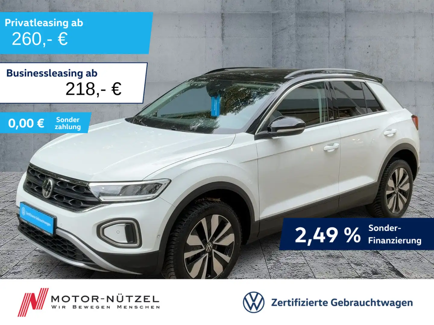 Volkswagen T-Roc 1.0 TSI MOVE 5JG+LED+NAVI+AHK+DAB+SHZ+17Z Weiß - 1