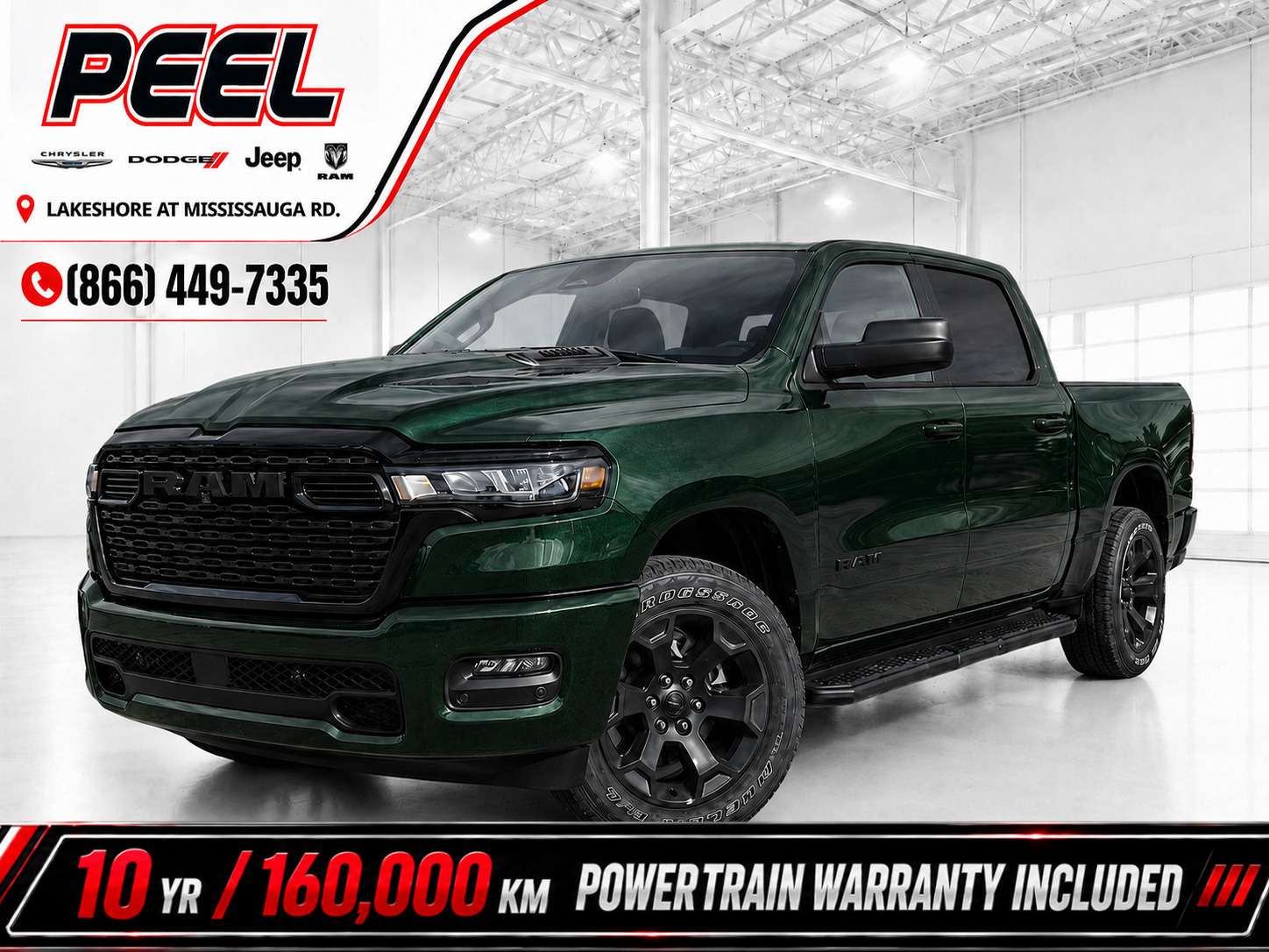 Green 2026 RAM 1500 Pickup Truck Four-Wheel Drive 8-Speed Automatic