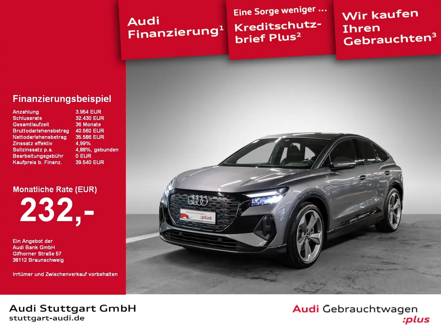 Audi Q4 e-tron Q4 Sportback 50 e-tron qu S line ACC Keyless 21'' Grau - 1