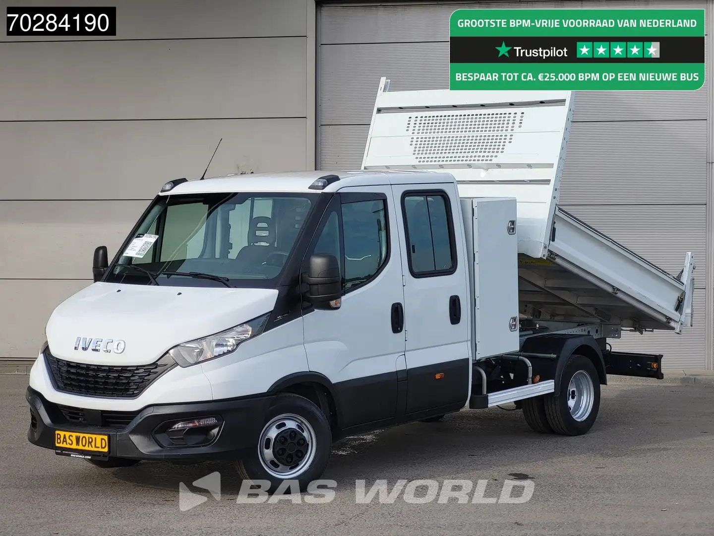 Iveco Daily 35C14 Kipper met Kist Dubbel Cabine Dubbellucht 3, Wit - 1