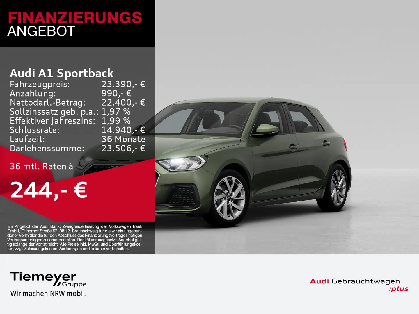 Audi A1 25 TFSI ADVANCED SMART-INTERFACE SI Grün - 1