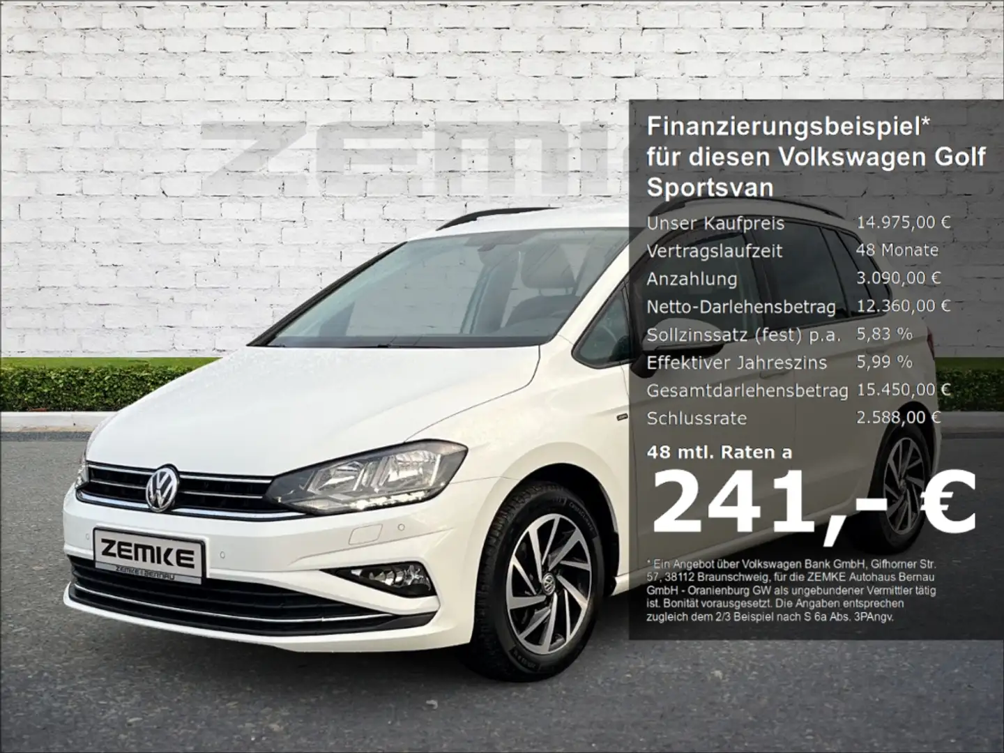 Volkswagen Golf Sportsvan VII 1,0 TSI Join Navi Sperrdiff. ACC Apple CarPlay Blanco - 1