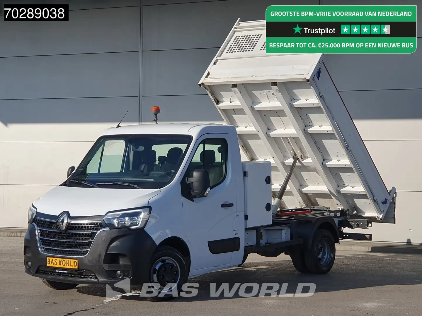 Renault Master 145PK Open Laadbak met Kist Dubbellucht 3,5t Trekh Wit - 1