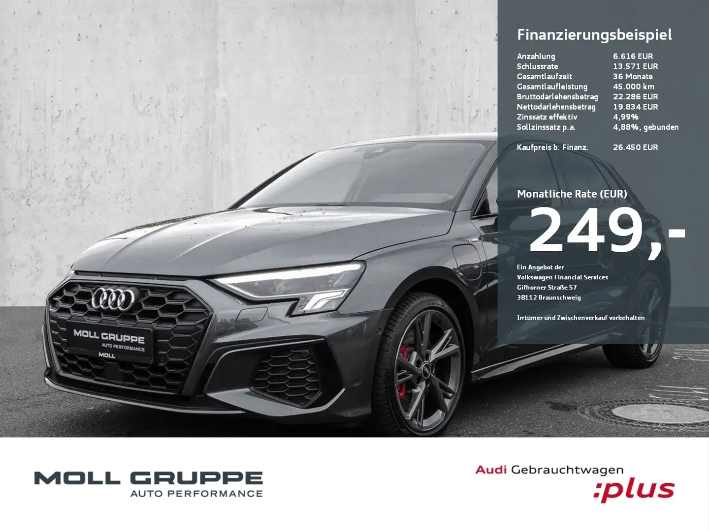 Audi A3 Sportback S line 45 TFSI e S tronic LED Navi Plus Grijs - 1