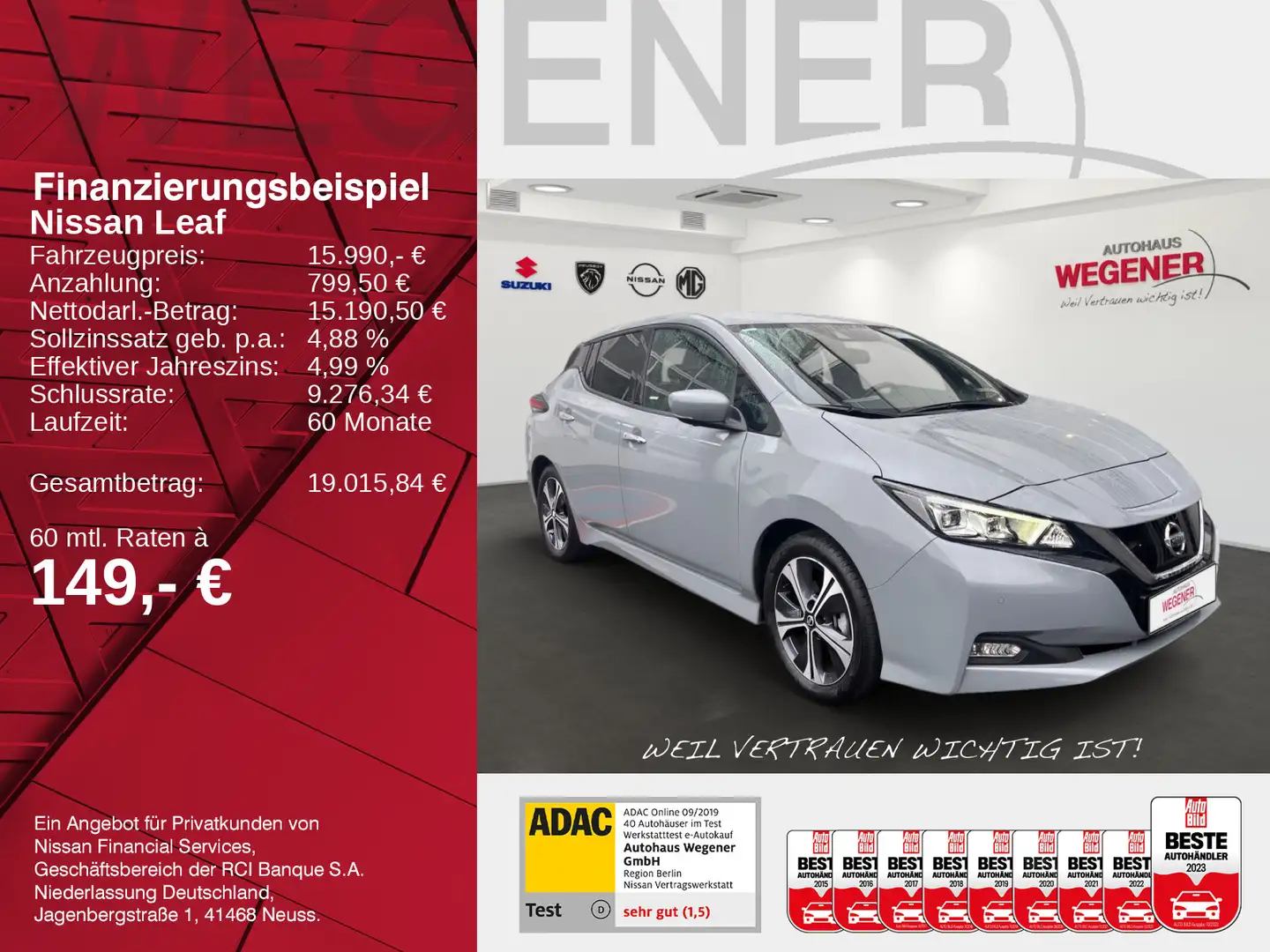 Nissan Leaf LEAF N-CONNECTA AT CARPLAY SHZ KAMERA LED NAVI Grau - 2