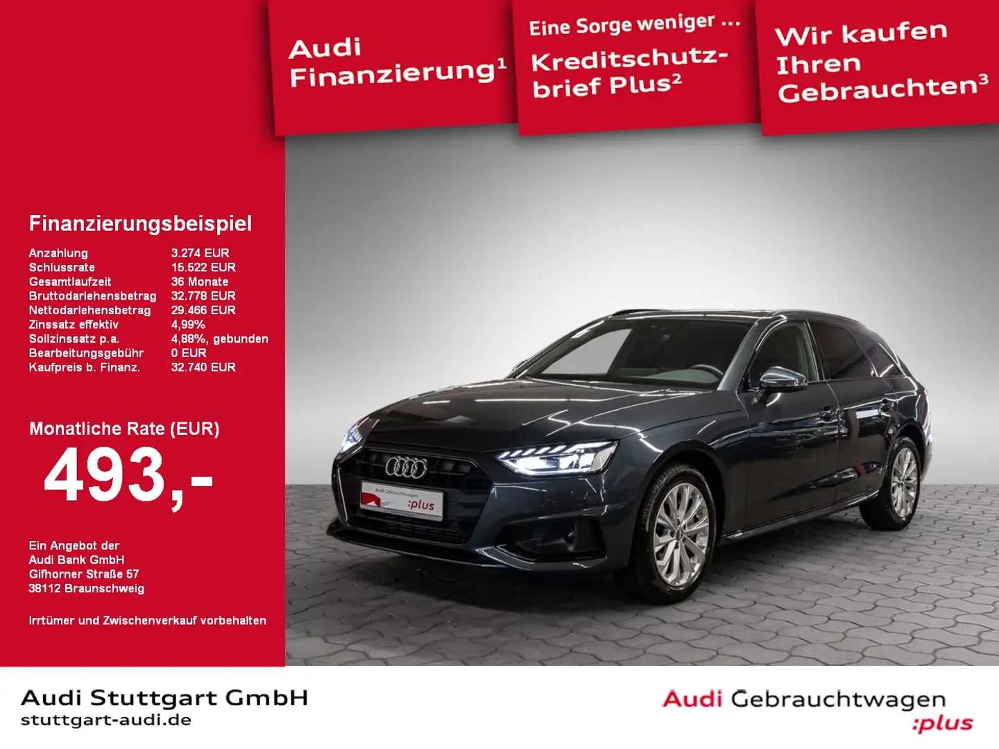 Audi A4 Avant 40 TFSI advanced ACC Keyless Pano Kamera Grau - 1