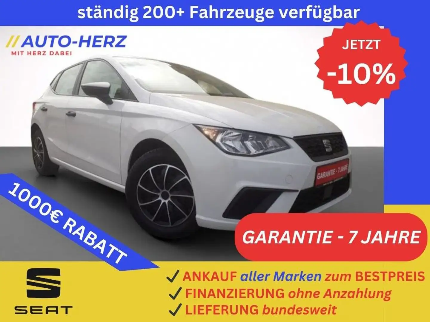 SEAT Ibiza CNG Klima PDC AppleCar+Android Weiß - 1