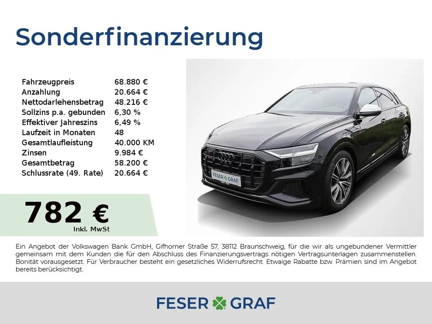 Audi SQ8 TFSI Navi,LED,Leder,Kameras,Luft/air Schwarz - 1