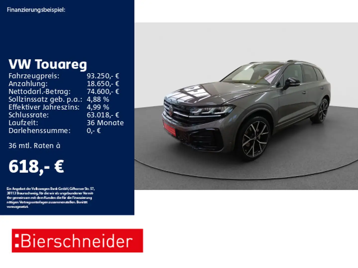 Volkswagen Touareg 3.0 TDI R-Line Black VOLL! 22 AHK PANO S Grau - 1