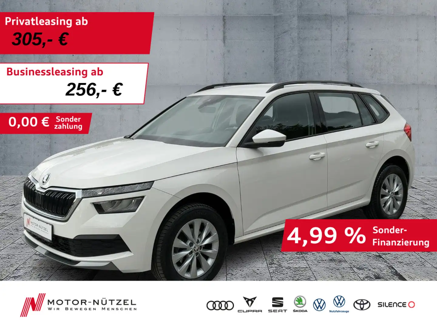 Skoda Kamiq 1.0 TSI DSG AMBITION LED+SHZ+GRA+DAB+16" Weiß - 1