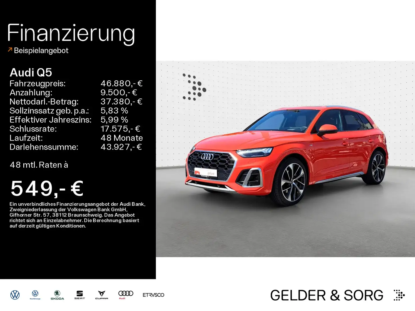 Audi Q5 55 TFSIe S line qu Business*Air*AHK*HuD*Pano* Rot - 1