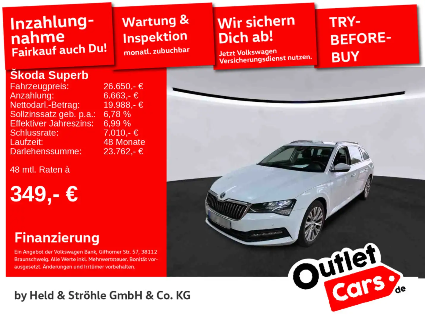 Skoda Superb Combi Ambition 2.0 TDI DSG AHK PANO R-KAM Weiß - 1