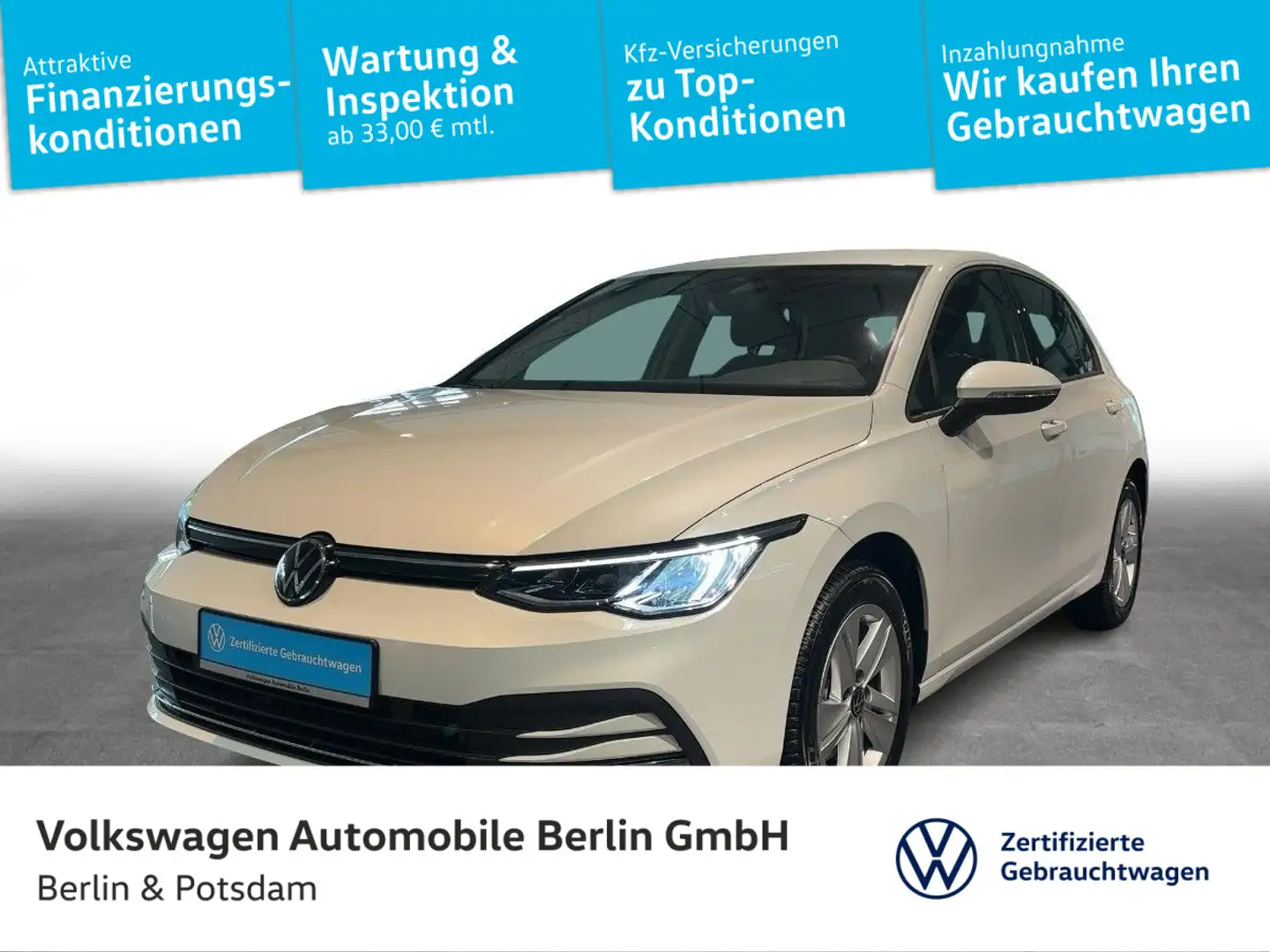 Volkswagen Golf VIII 2.0TDI DSG NAVI AHK LED PDC Weiß - 1