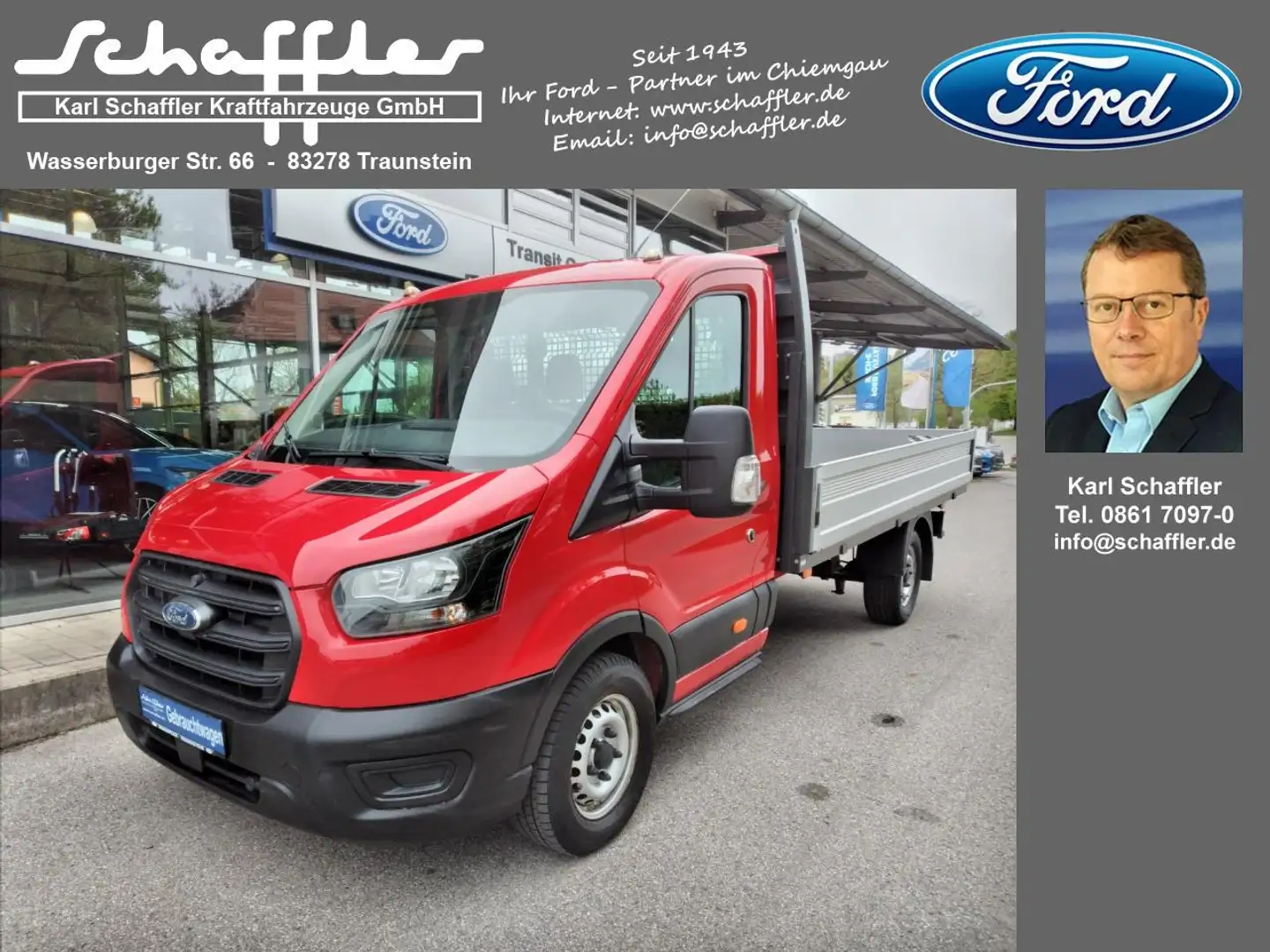 Ford Transit 350 L3 Pritsche Einzelkabine Basis Rot - 1