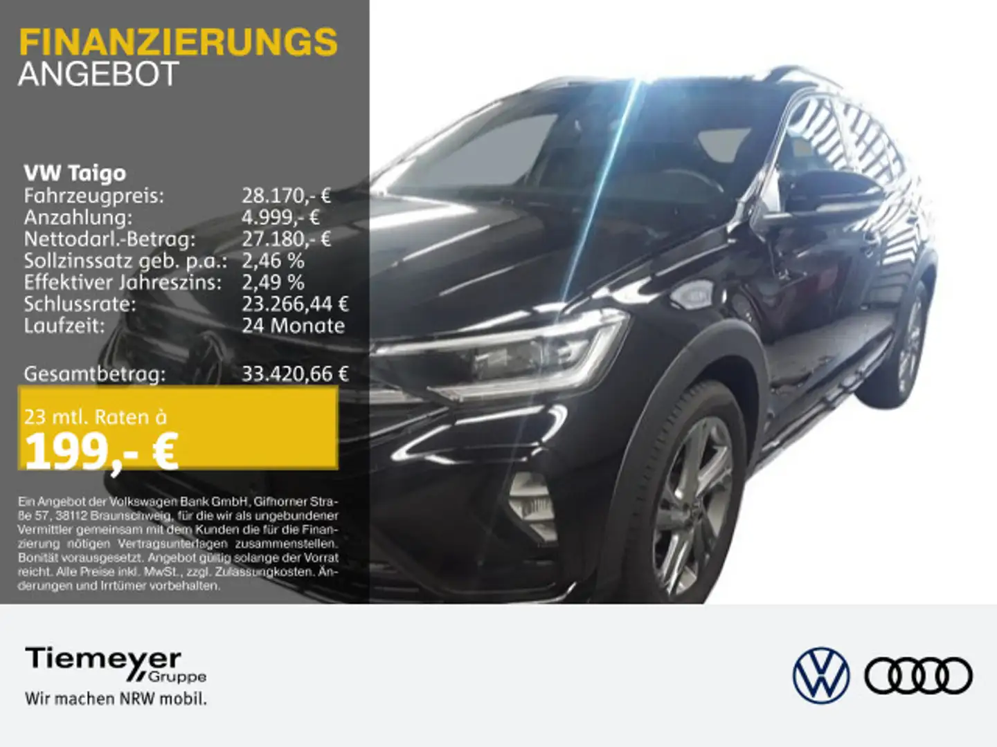 Volkswagen Taigo 1.5 TSI DSG R-LINE IQ.LIGHT LM17 KAMERA AS Schwarz - 1